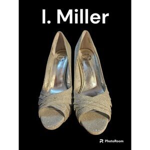 I. Miller Glitter High Heels Women's‎ Peep Toe Size 7